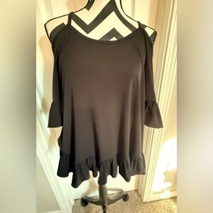 MICHAEL Michael Kors Black Ruffle Blouse